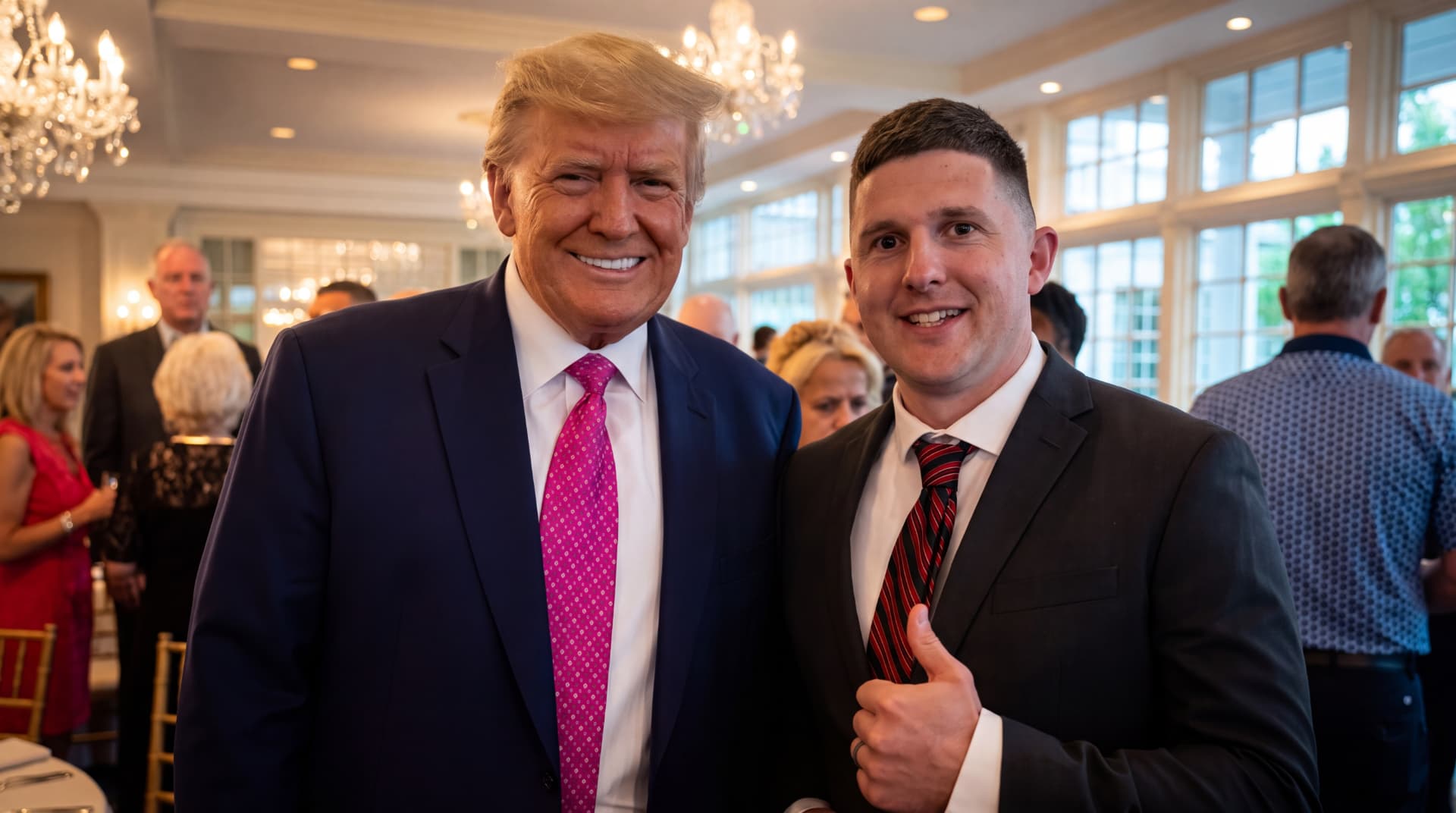 President Trump with a Hold the Line supporter